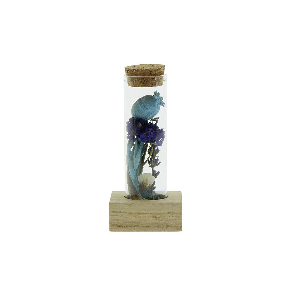 Dried Flowers - Single tube & wood - hellblau