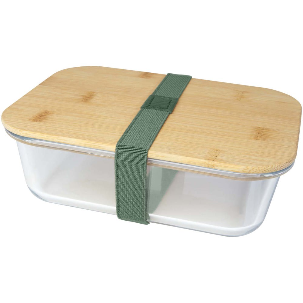 Roby 1000 ml Glas Lunchbox mit Bambusdeckel - heather grün