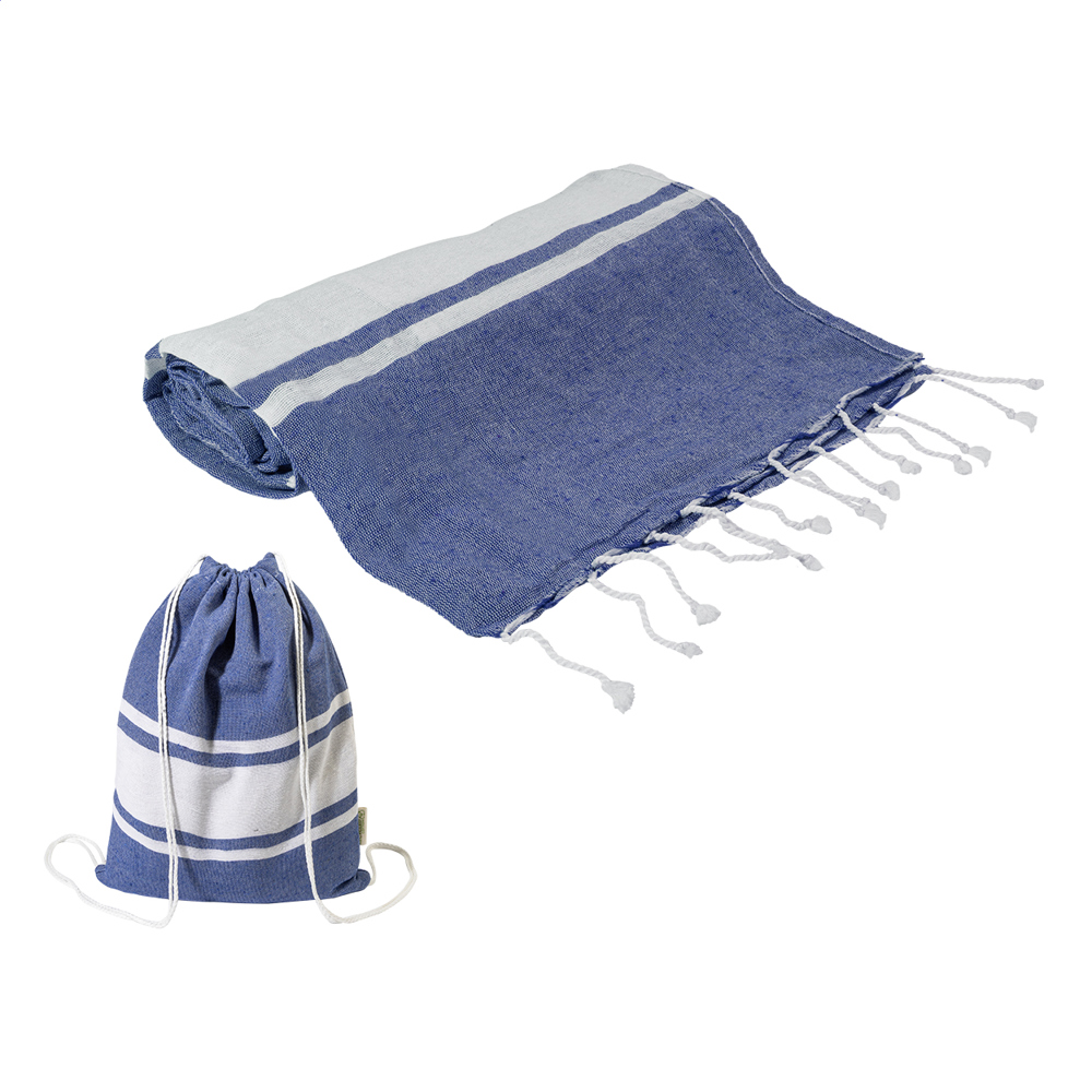 Tortuga - Strandtuch und Turnbeutel aus recycelter Baumwolle - dunkelblau