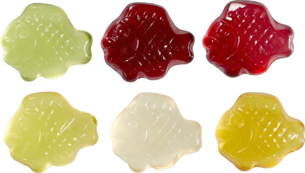 Fruchtgummi-Standardformen 20 g, Fisch im konventionelle Tütchen, Vegan