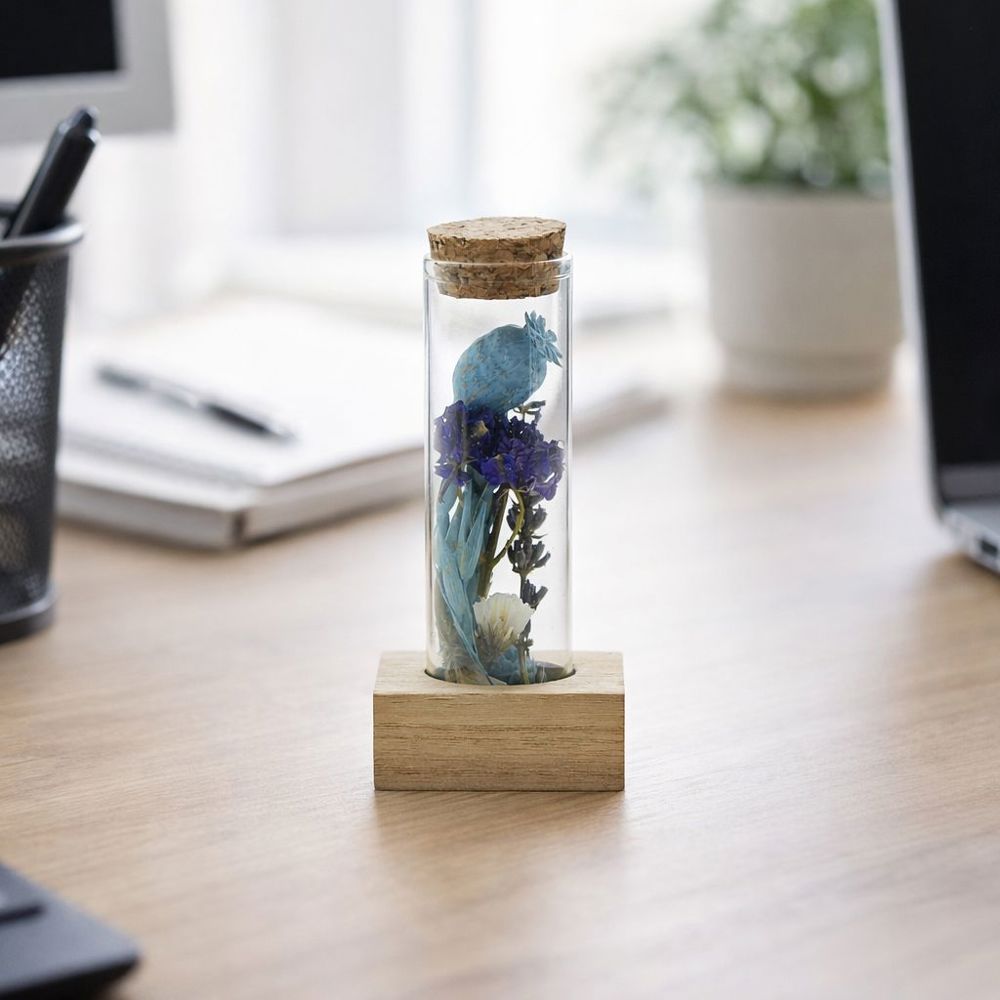 Dried Flowers - Single tube & wood, Lila