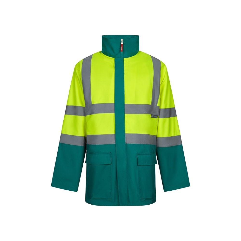 VL JUNO. Zweifarbiger 4-in-1-Parka (180 g/m²), aus Polyester (100%) mit PU-Beschichtung - Grün, Gelb
