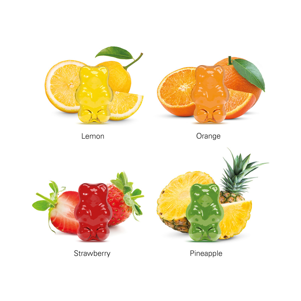 Fruchtgummi Tetraeder, Folie mit ca. 50% Papieranteil, weiß, Trolli Fruchtgummi Kleeblatt