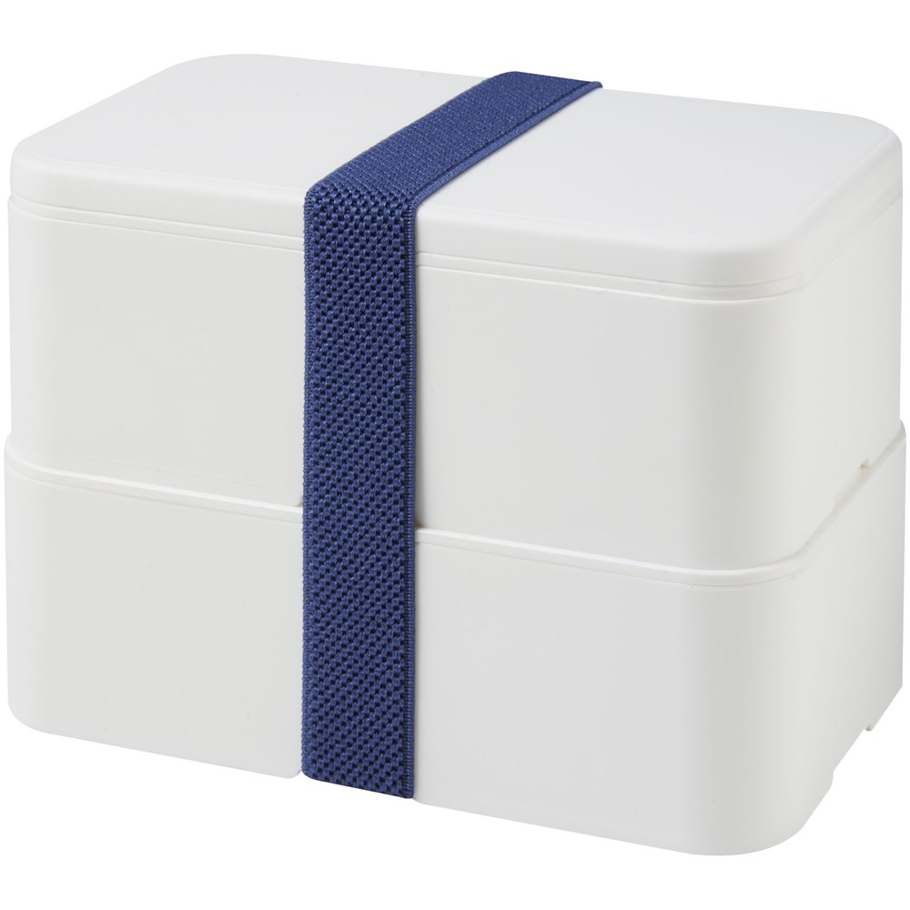 MIYO Doppel-Lunchbox - weiss, weiss, blau