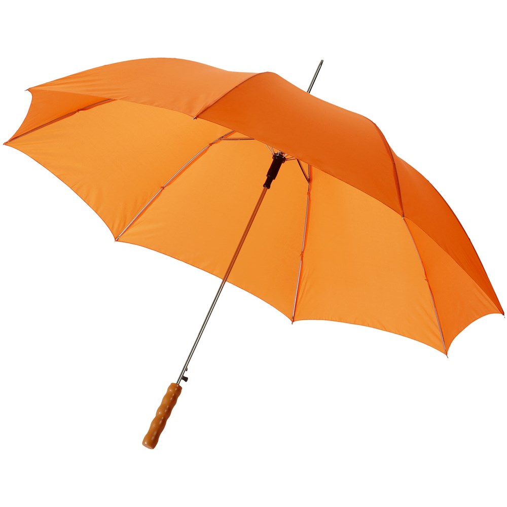 Lisa 23" Automatikregenschirm mit Holzgriff - orange