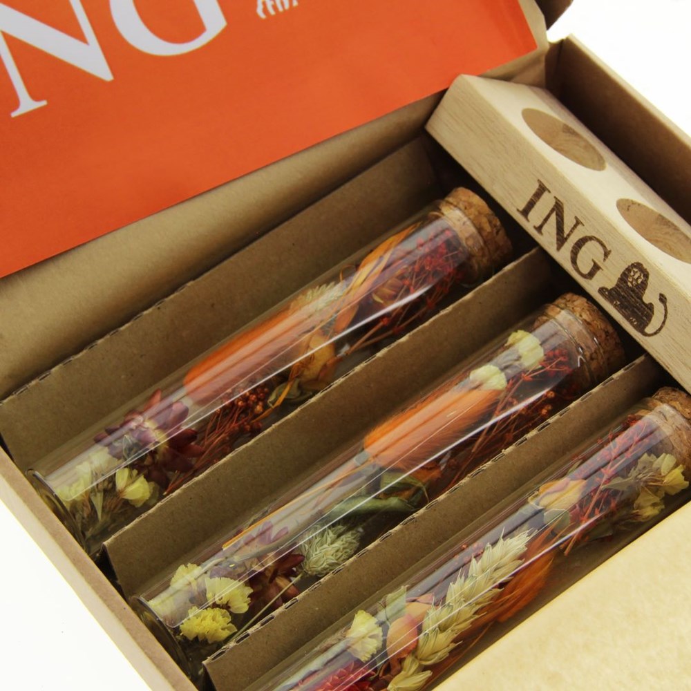 Dried Flowers - Trio tube & wood, Rosa