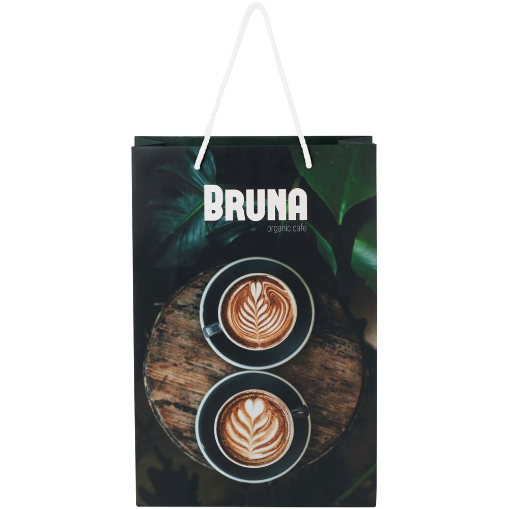 Handgefertigte 170 g/m² Integra-Papiertüte mit Kunststoff Kordelgriffen – 24 × 9 × 36 cm