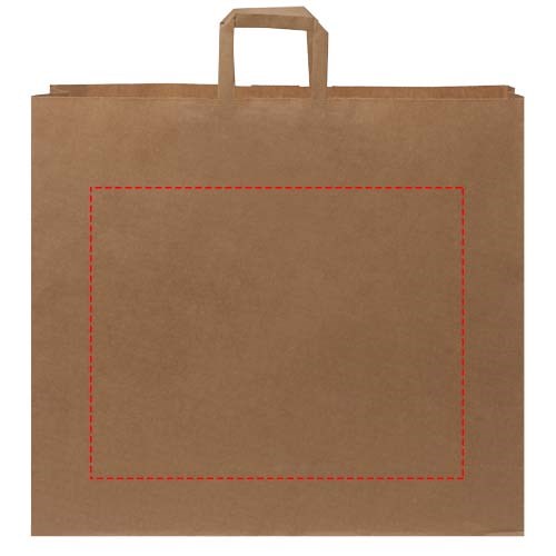 Kraftpapiertasche 90-100 g/m² mit flachen Griffen – 49,5 × 14 × 44 cm