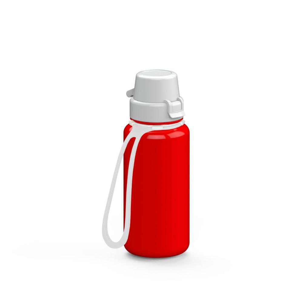 Trinkflasche "School", 400 ml, inkl. Strap - rot/weiß