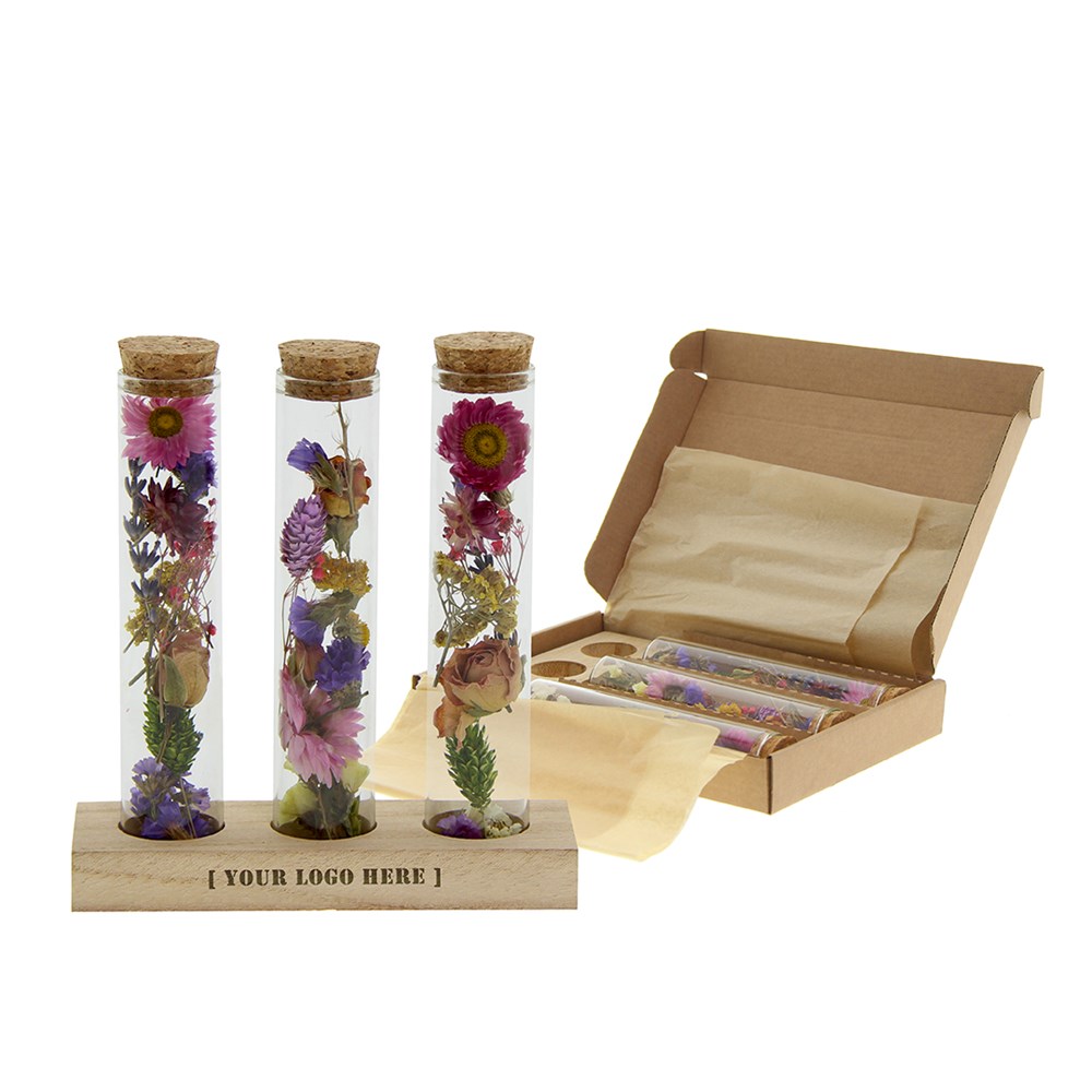 Dried Flowers - Trio tube & wood, Rosa
