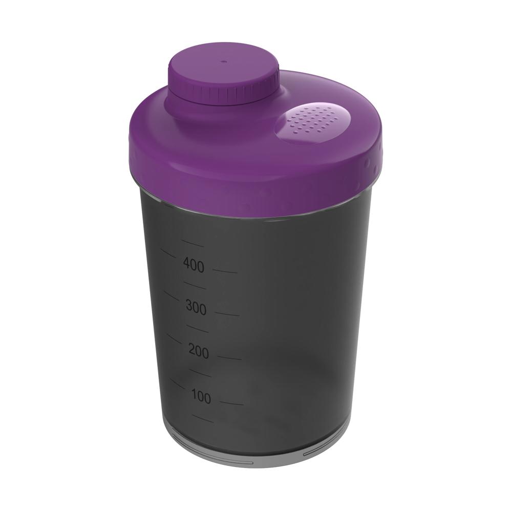 Shaker "Energy", 0,40 l - transparent-grau/brombeere