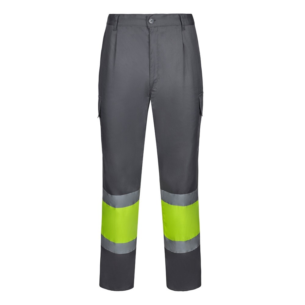 VL ARTEMIS. Zweifarbige Hose aus Twill (190g/m²), Baumwolle (20%) und Polyester (80%) - Grau, Gelb