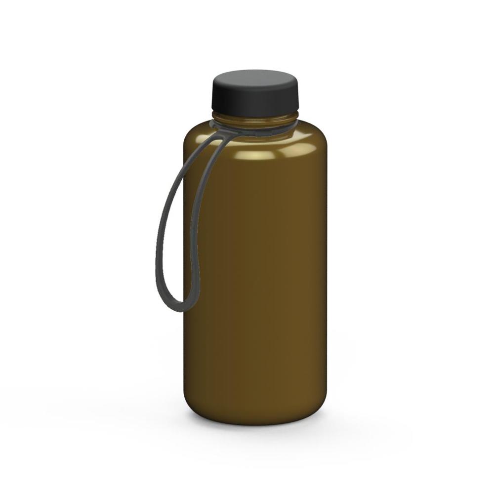Trinkflasche "Refresh", 1,0 l, inkl. Strap - gold/schwarz