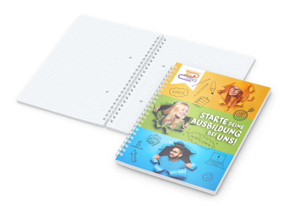 Collegeblock Wire-O Bestseller - individuell bedruckt