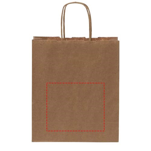 Kraftpapiertasche 80 g/m² mit gedrehten Griffen – 18 × 8 × 21 cm