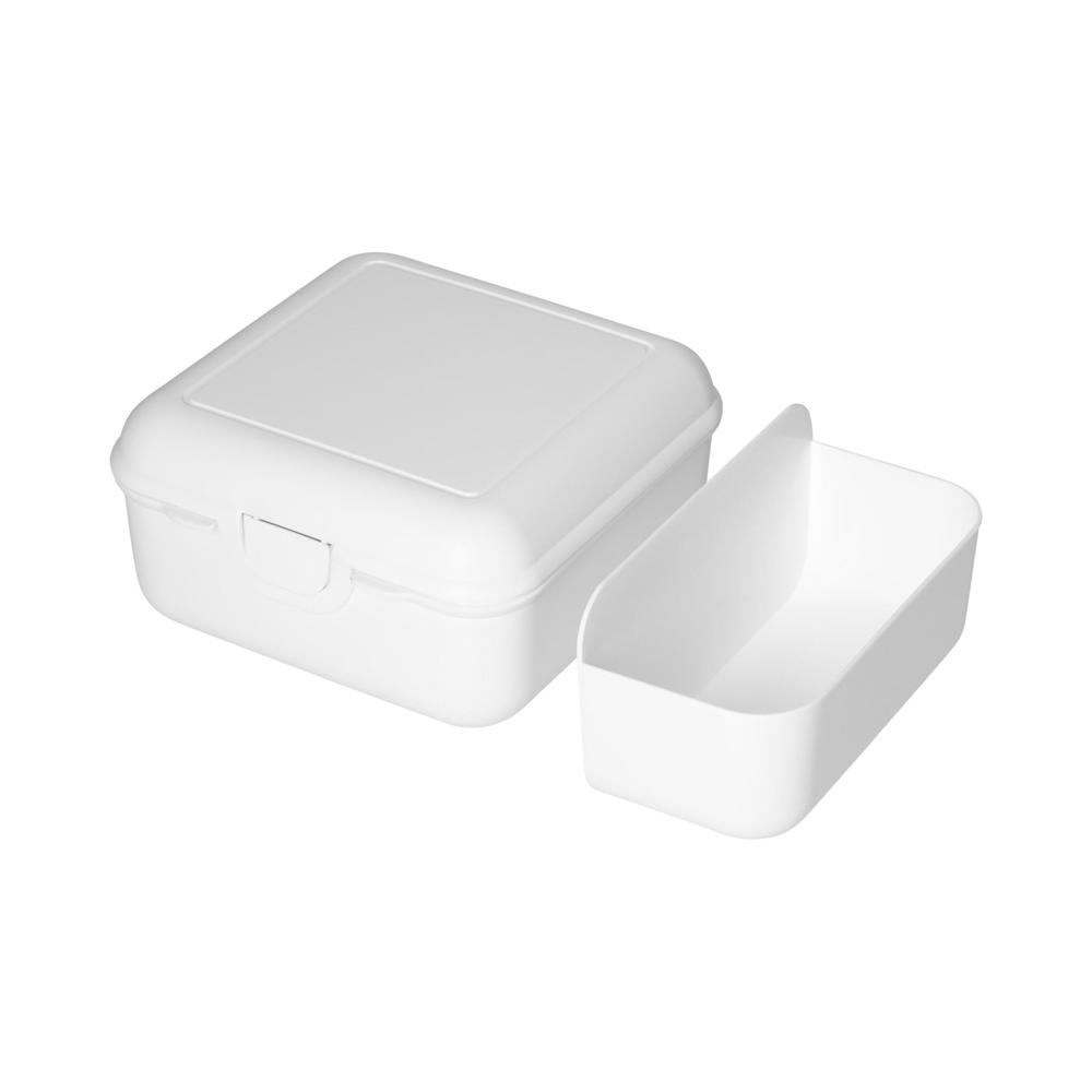 Vorratsdose "Cube" deluxe, mit Trennschale - weiß