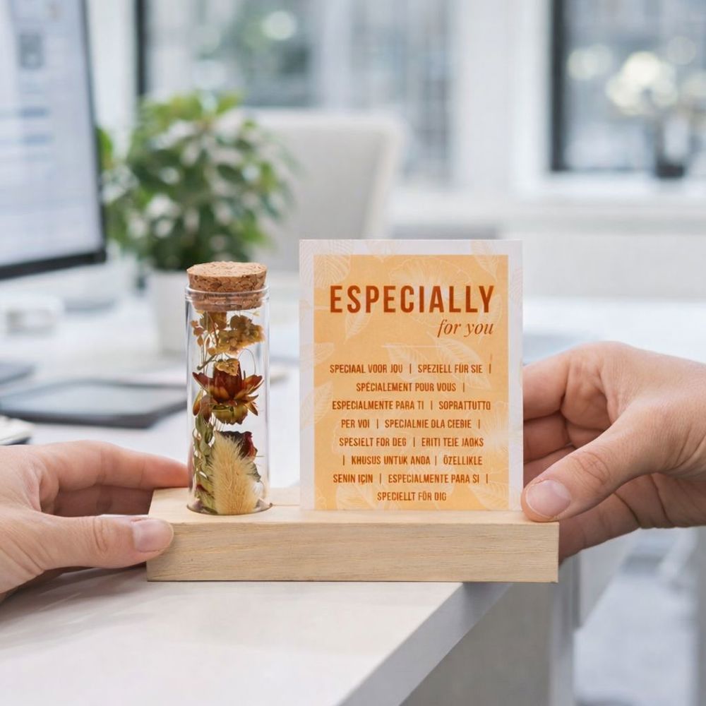 Dried Flowers - Cardholder & tube, Grün