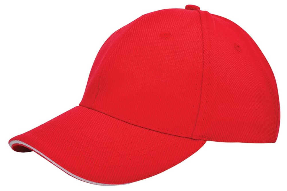 Canvas Sandwich Cap - Rot (PMS 199c) / Weiß