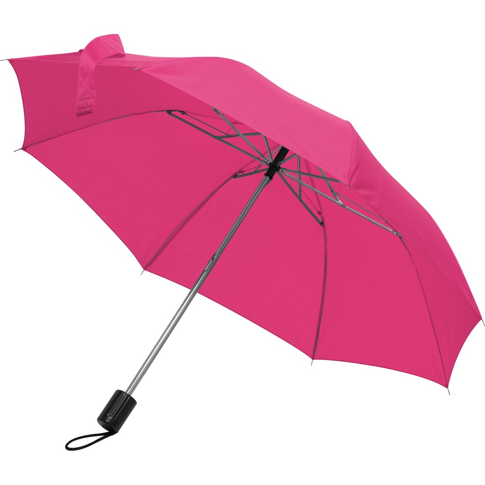 Teleskop Taschenschirm aus Polyester mit Schutzhülle - pink