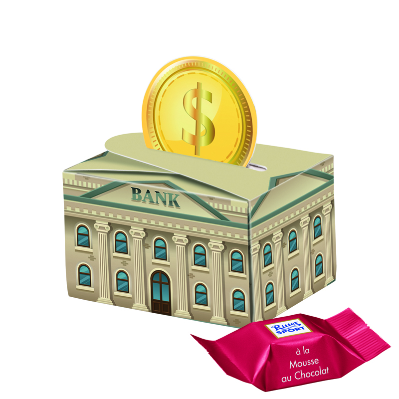 Geschenkbox Mini Rund, Ritter SPORT Schokowürfel Mousse au Chocolate