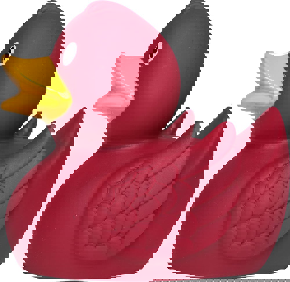 Quietsche-Ente, weinrot, 7,5 cm