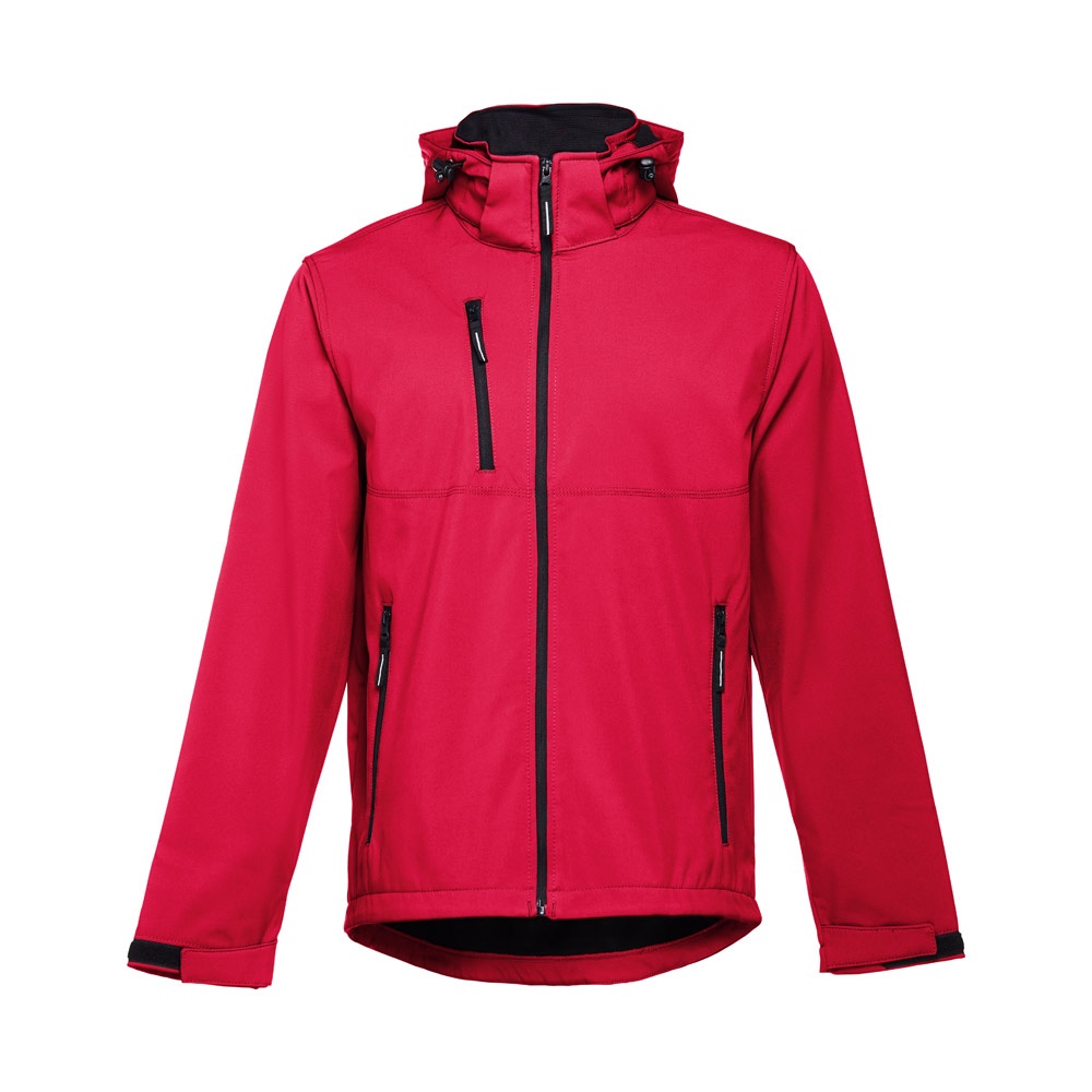 THC ZAGREB. Herren-Softshell-Jacke aus Polyester und Elastan - Rot