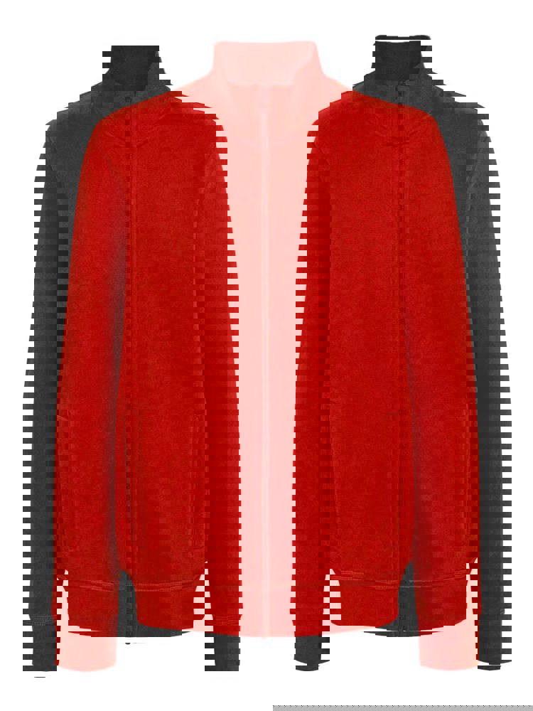 BS Harlem Pullover mit durchgehendem Reißverschluss, 280 gr/m² - Rot (PMS 186c)