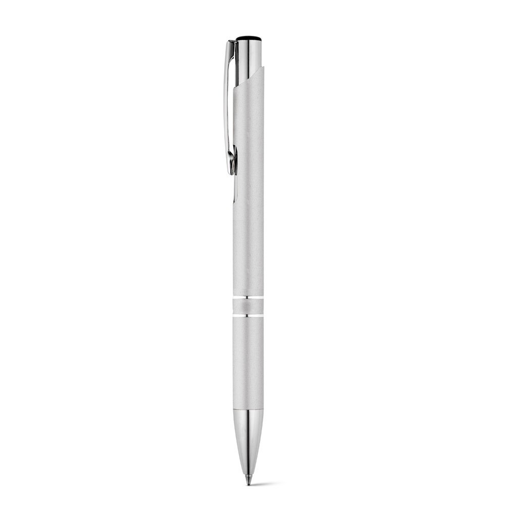 BETA BK. Aluminium-Kugelschreiber mit Clip - Satinsilber
