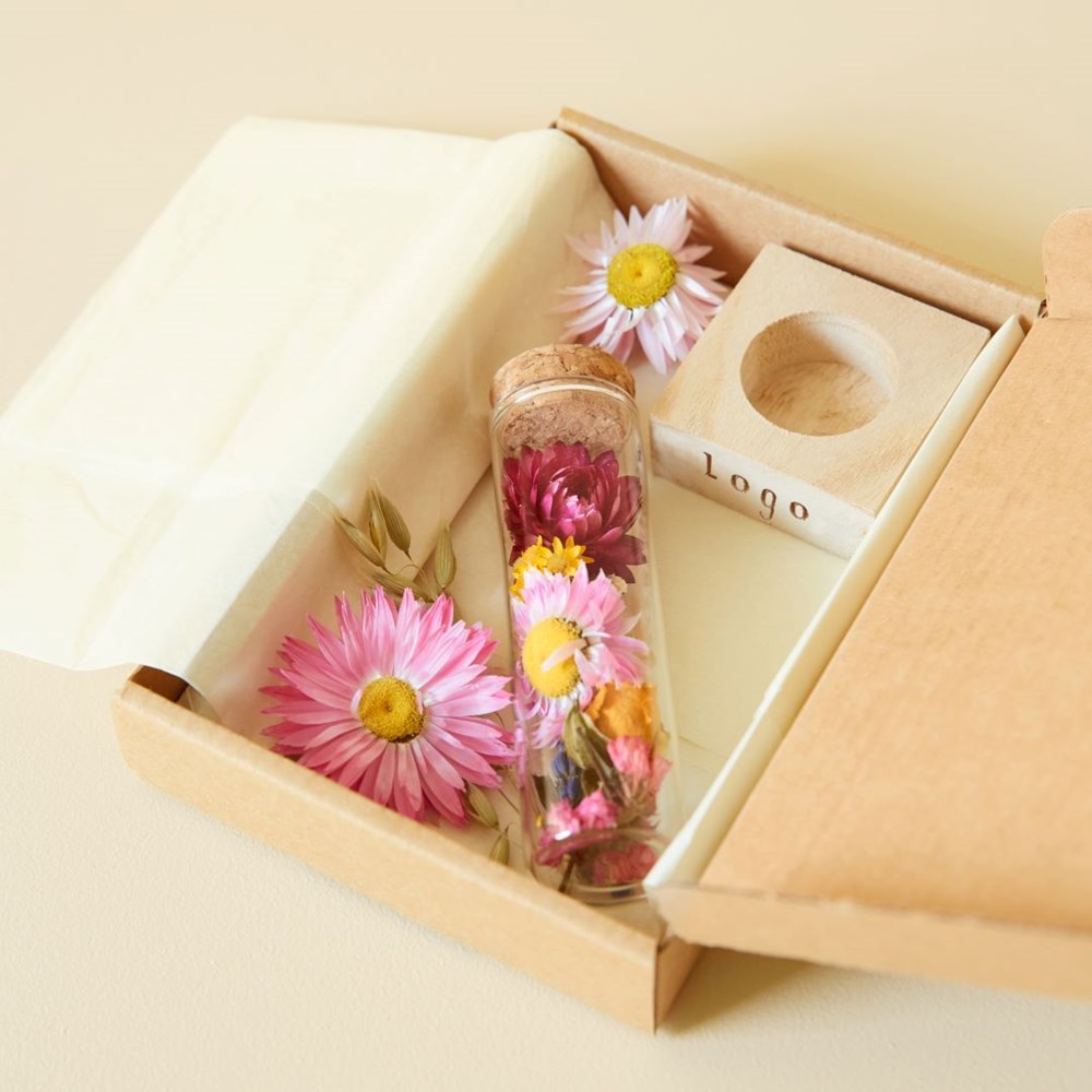 Dried Flowers - Single tube & wood, Multifarben