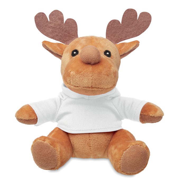 RUDOLPH - Plüsch-Rentier mit Hoody - Weiß