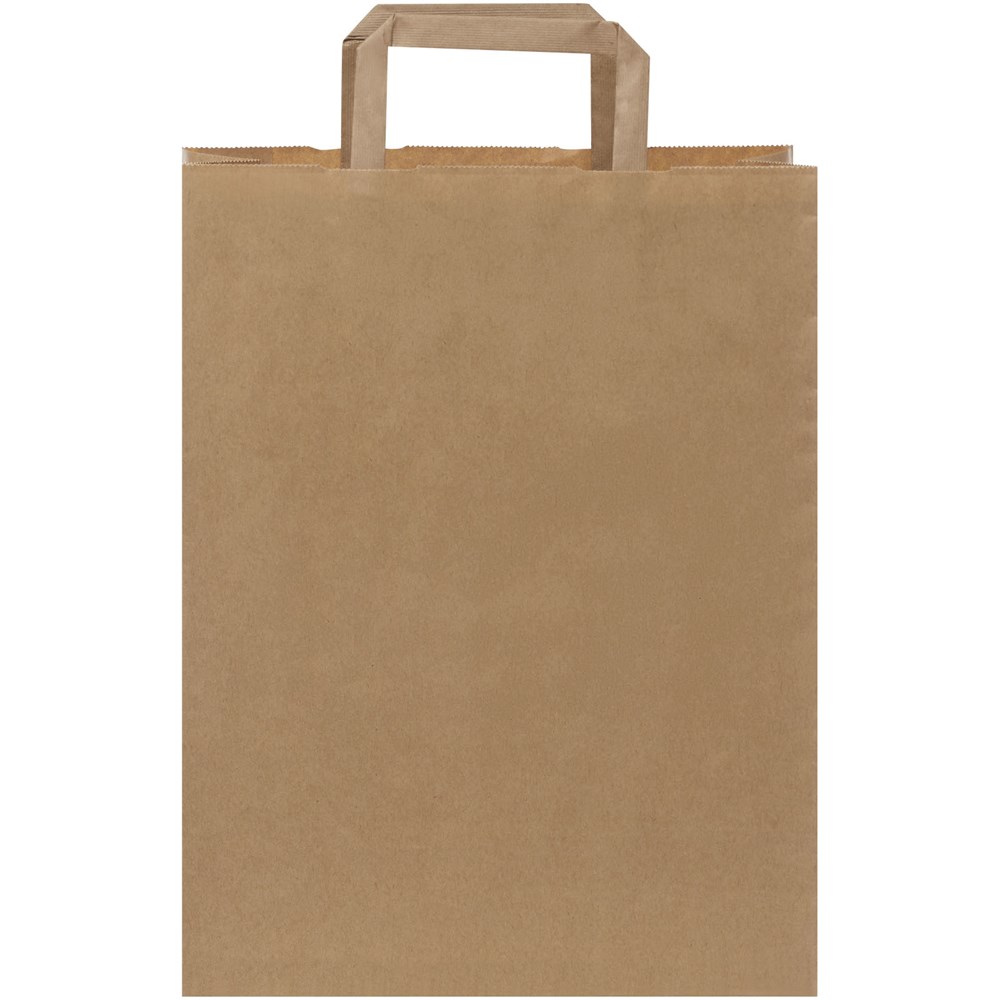 Kraftpapiertasche 80-90 g/m² mit flachen Griffen – 25 × 11 × 31 cm