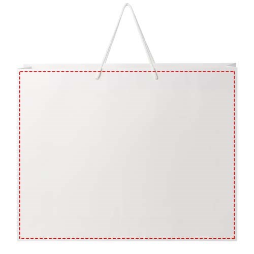 Handgefertigte 170 g/m² Integra-Papiertüte mit Kunststoff Kordelgriffen – 45 × 10 × 35 cm