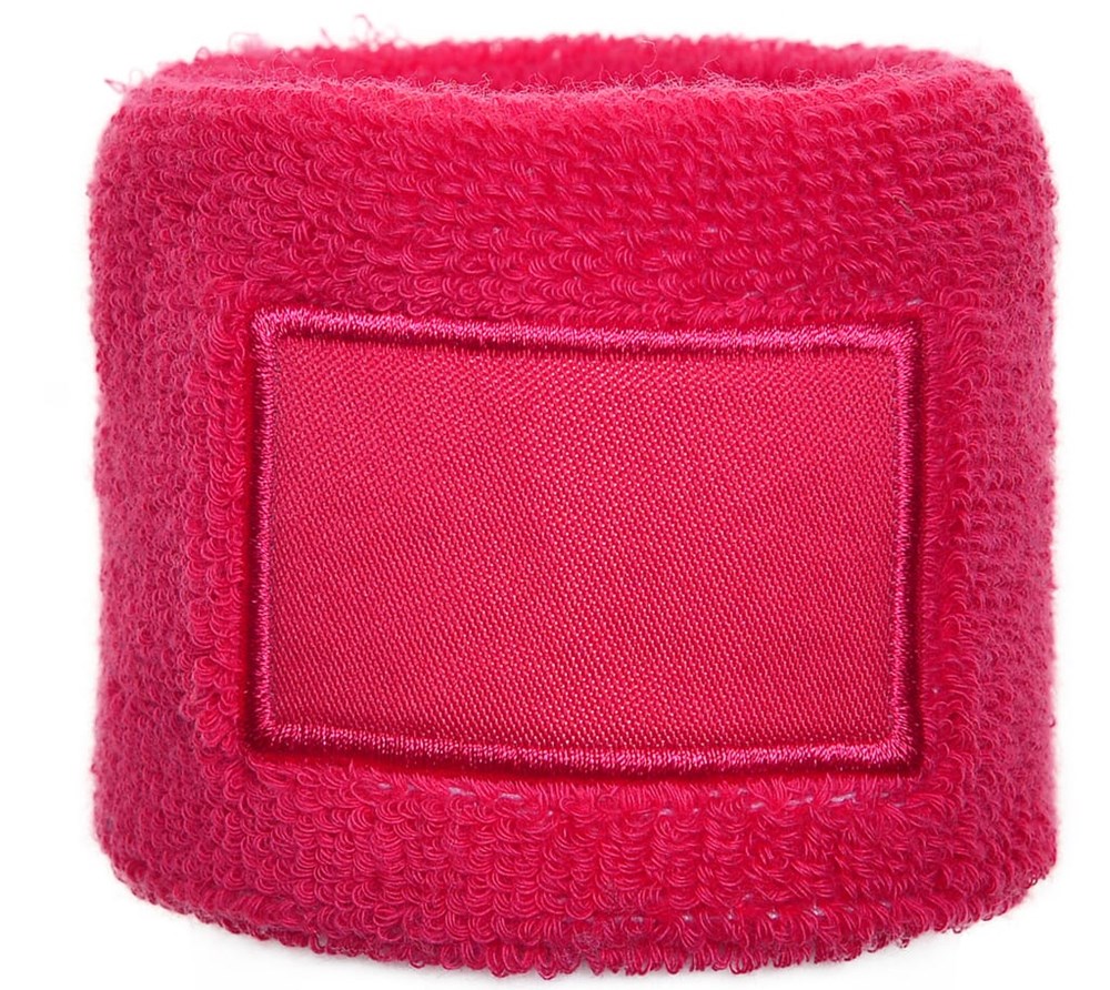 Frottier Armschweißband mit Label - Rosa (PMS 212c) / Rosa