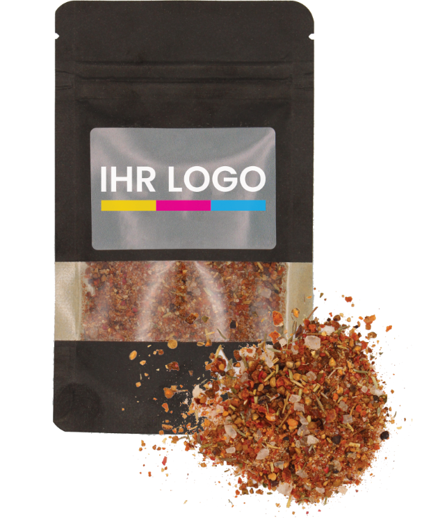 Steak Gewürz verpackt im Doypack Beutel klein Schwarz