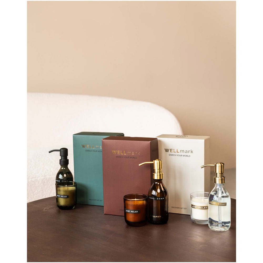 Wellmark Discovery 250 ml Handseifenspender und 150 g Duftkerze im Set
