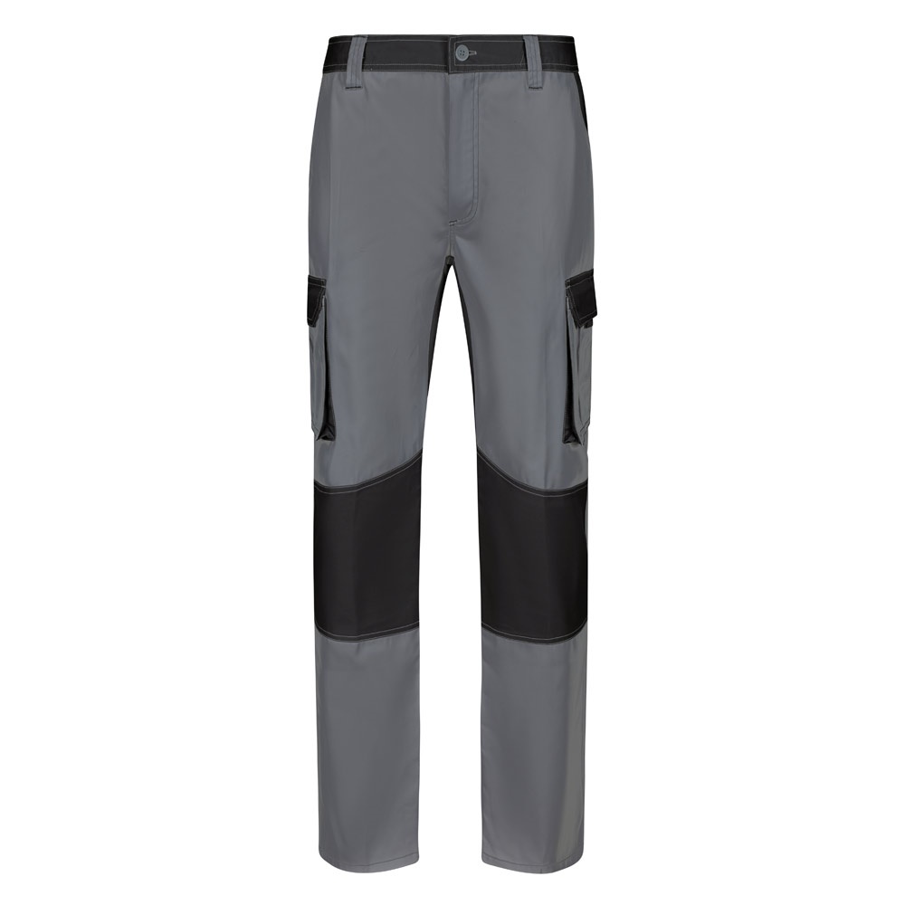 VL NJORD. Zweifarbige Twill-Hose mit mehreren Taschen (240 g/m²), aus Baumwolle (35%) und Polyester (65%) - grau