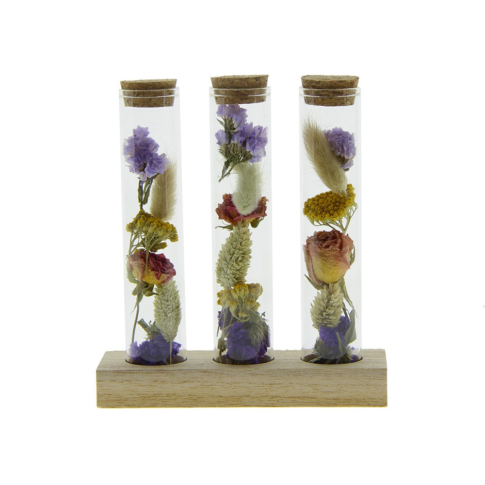 Dried Flowers - Trio tube & wood - Multifarben