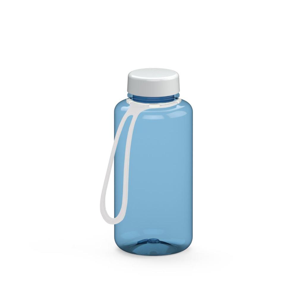 Trinkflasche "Refresh", 700 ml, inkl. Strap - transluzent-blau/weiß