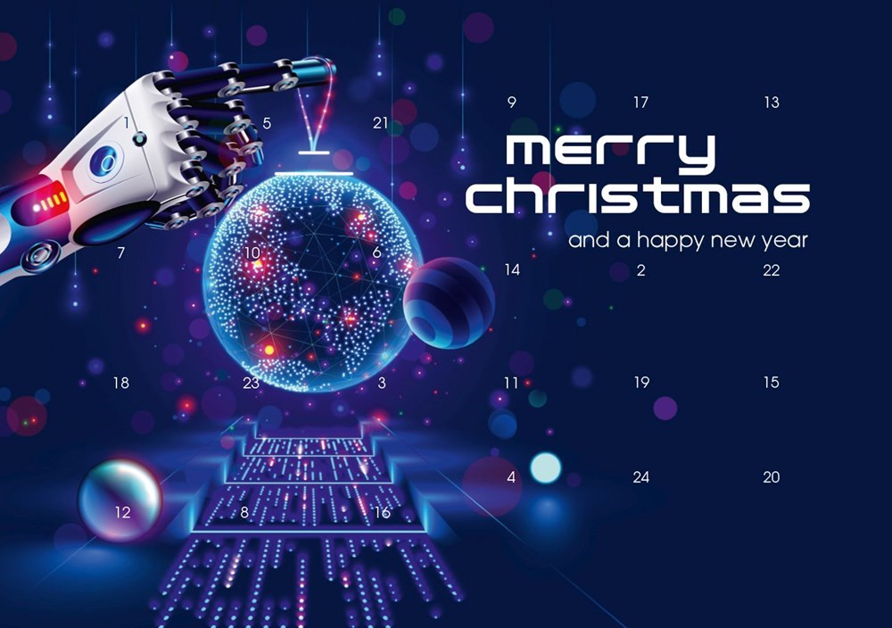 reinpapier® A5-Adventskalender STANDARDMOTIV, Digital Christmas - M129