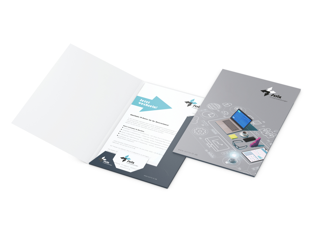 Präsentationsmappe Bestseller, Füllhöhe 5 mm, ohne Fenster, 4/0farbig, Lack einseitig