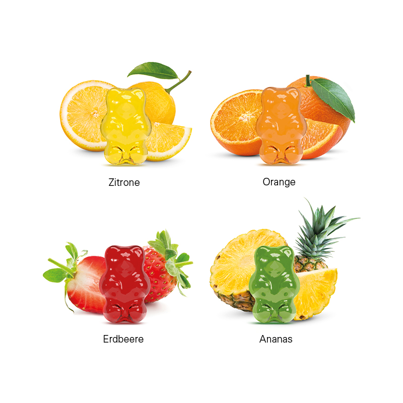 Fruchtgummi Tetraeder, Folie mit ca. 50% Papieranteil, weiß, Trolli Fruchtgummi Kleeblatt