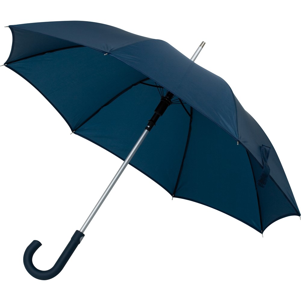 Automatik Regenschirm mit gummiertem Griff - Dunkelblau