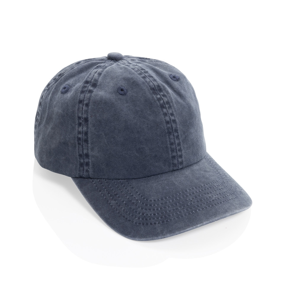 BEAU AWARE™ Washed 6-Panel Kappe aus 270gr/m² Baumwolltwill - navy blau (± PMS 19-4010)