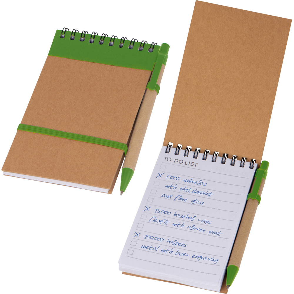 Ringbuch mit Kugelschreiber und "To do Liste" EUGENIO - Grün