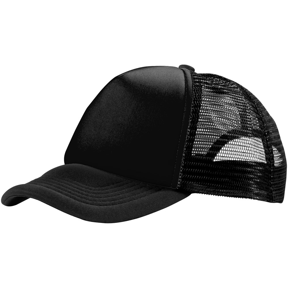 Trucker Kappe mit 5 Segmenten - schwarz, schwarz