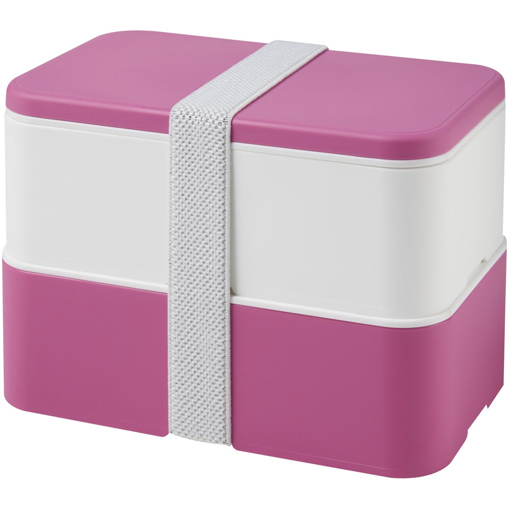 MIYO Doppel-Lunchbox - rosa, weiss, weiss
