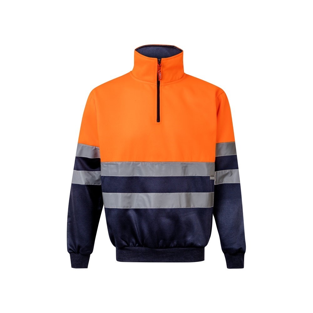 VL THOR. Zweifarbiges Sweatshirt (300g/m²) aus Polyester-Fleece (100%) - Marineblau, Orange