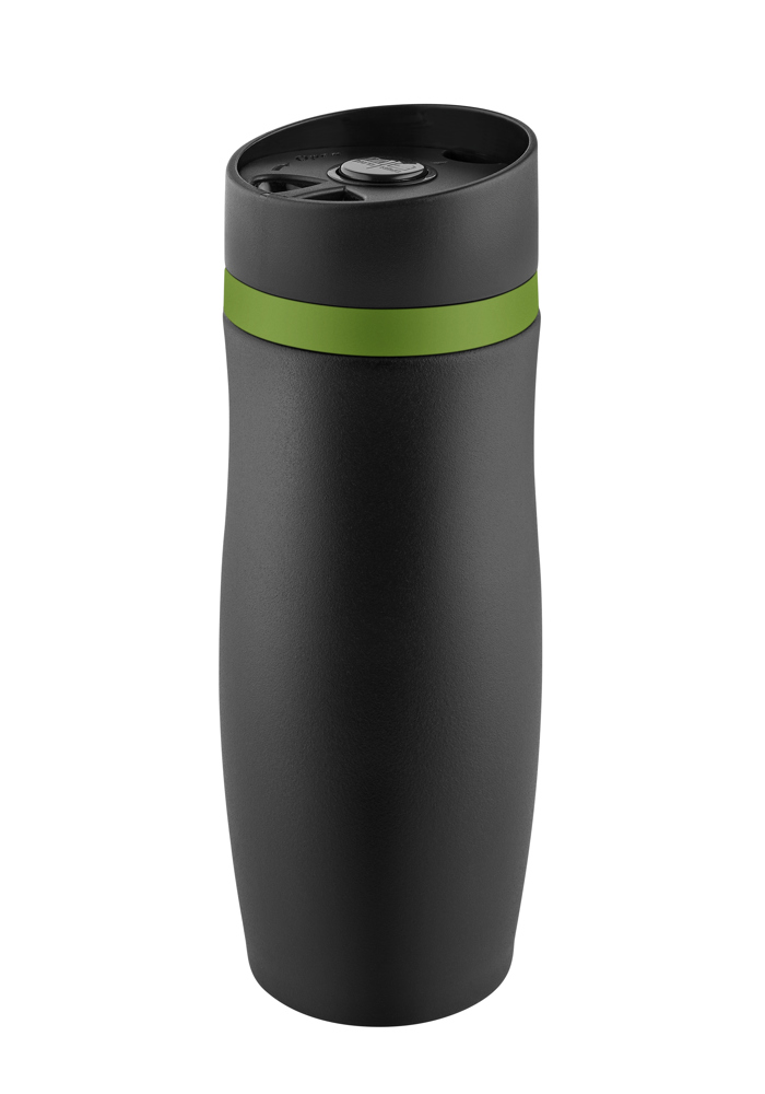 Metmaxx® Thermobecher "CremaExtensaNero" schwarz/Ring schwarz - schwarz / grün
