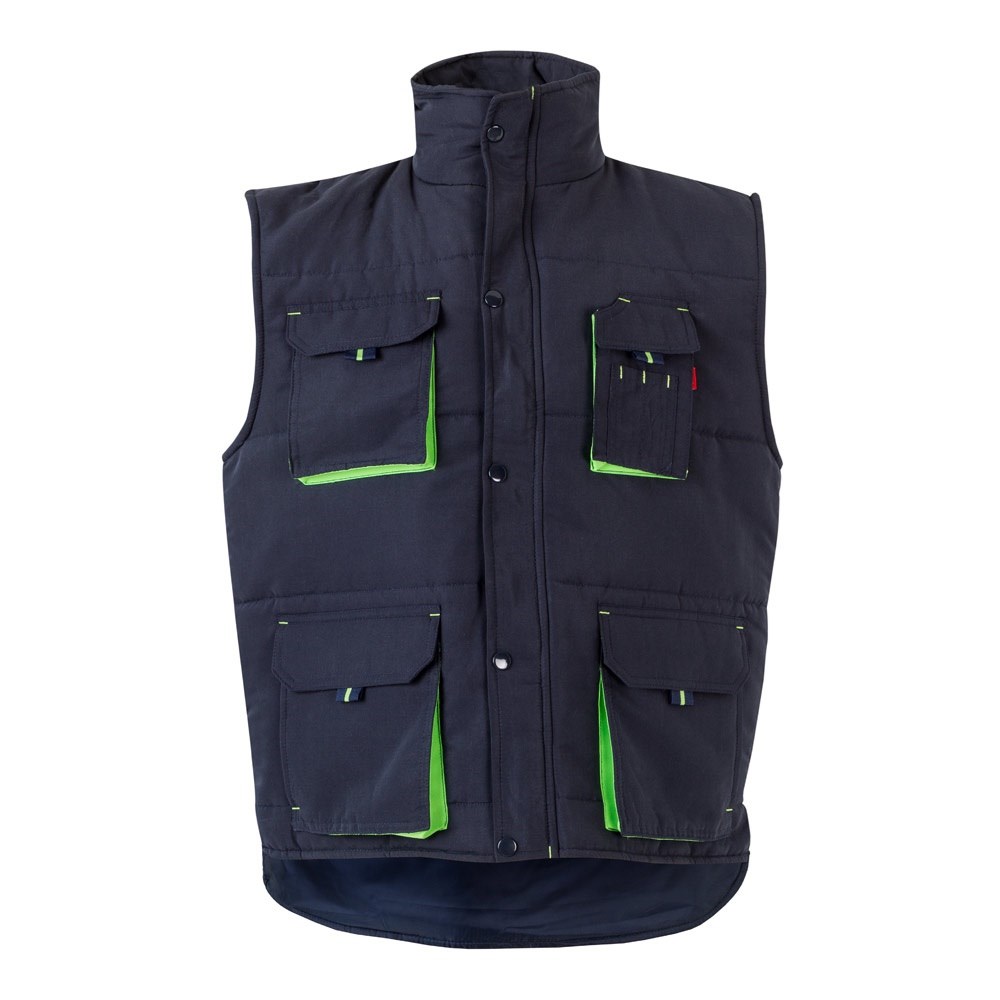 VL NERGAL. Steppweste, zweifarbig, mit mehreren Taschen (120g/m²), aus Polyester (100%) - Marineblau, Grün