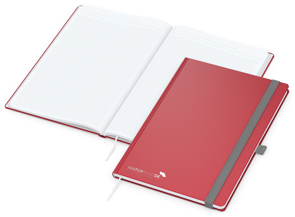 Notizbuch Vision-Book White Bestseller, A4, rot inkl. Silberprägung